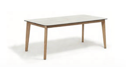 COUTURE Jardin Diva Rectangular Dining Table, Seats 6, Oak Top in Anthracite