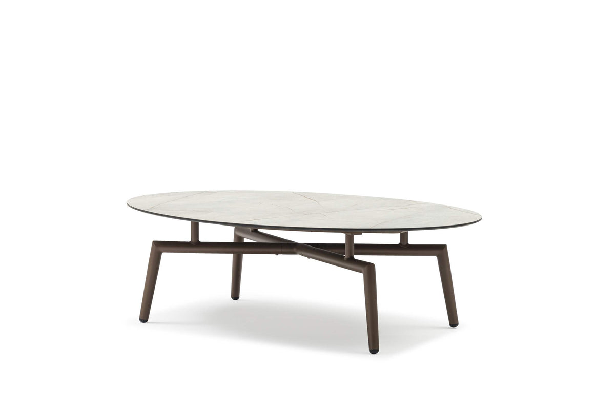 COUTURE Jardin Enjoy Coffee Table in Bronze Aluminum / Oyster Marble