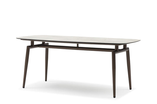 COUTURE Jardin Enjoy Dining Table in Bronze Aluminum / Oyster Marble HPL