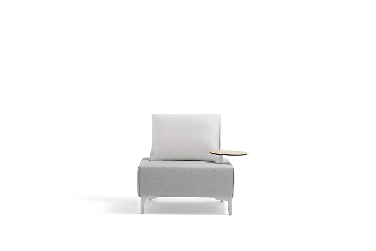 COUTURE Jardin Flexi Low Chair with Side Table in Upholstered Structure / White Aluminum