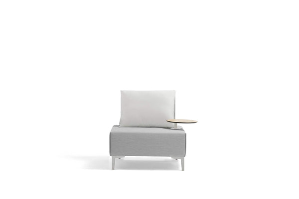 COUTURE Jardin Flexi Low Chair with Side Table in Upholstered Structure / White Aluminum