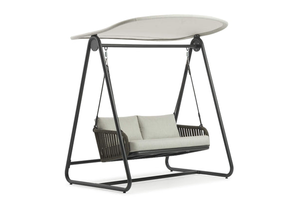 COUTURE Jardin Good Times Swing in Anthracite Aluminum & Charcoal Rope