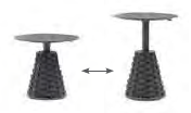 COUTURE Jardin Hug Round Adjustable Table in Anthracite