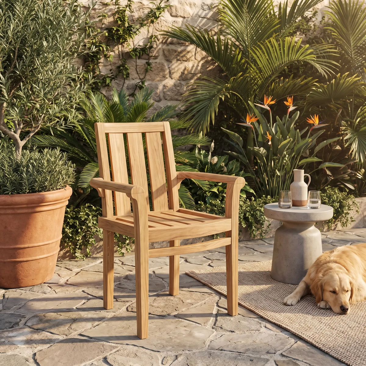 Anderson Teak Classic Stackable Armchair (Fully Built & 4 pcs in a box)