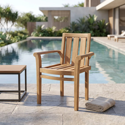Anderson Teak Classic Stackable Armchair (Fully Built & 4 pcs in a box)