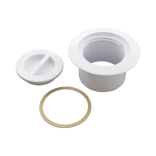 Custom Molded Products Volleyball Flange and Flush Cap, White, model 25571-000-000