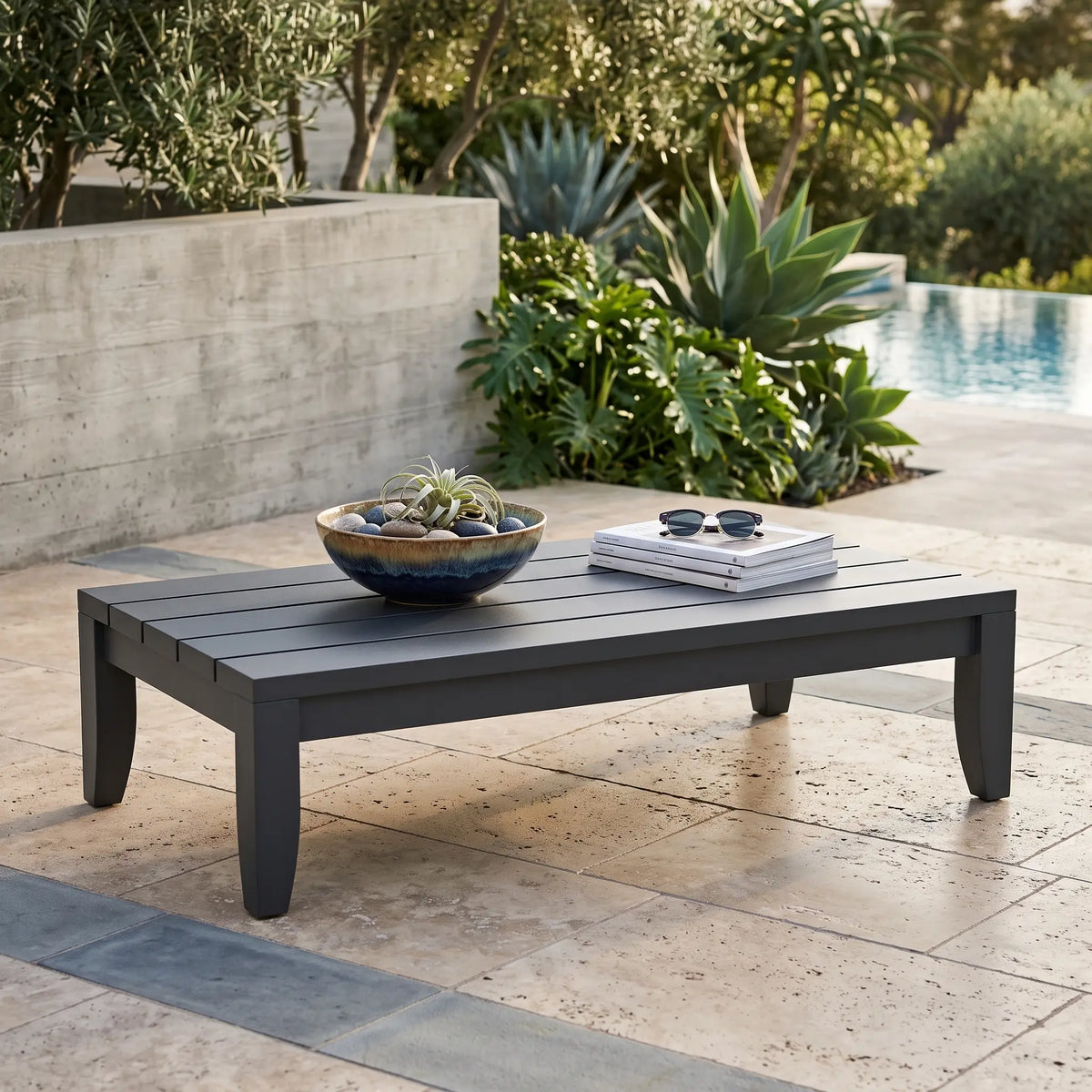 Anderson Teak Coronado Aluminum Rectangular Coffee Table