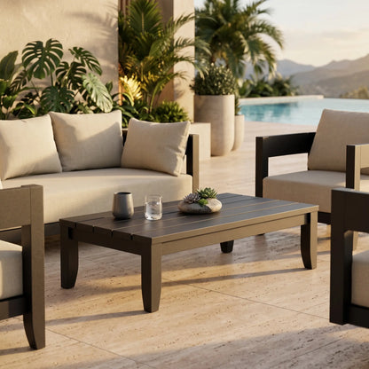 Anderson Teak Coronado Aluminum Rectangular Coffee Table