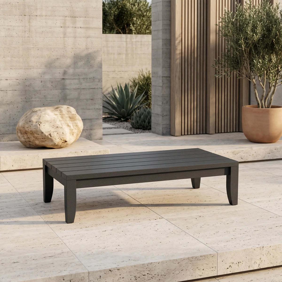 Anderson Teak Coronado Aluminum Rectangular Coffee Table