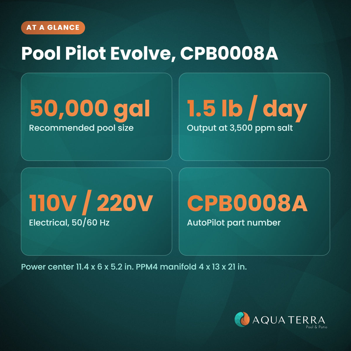 Pool Pilot Evolve CPB0008A specifications at a glance
