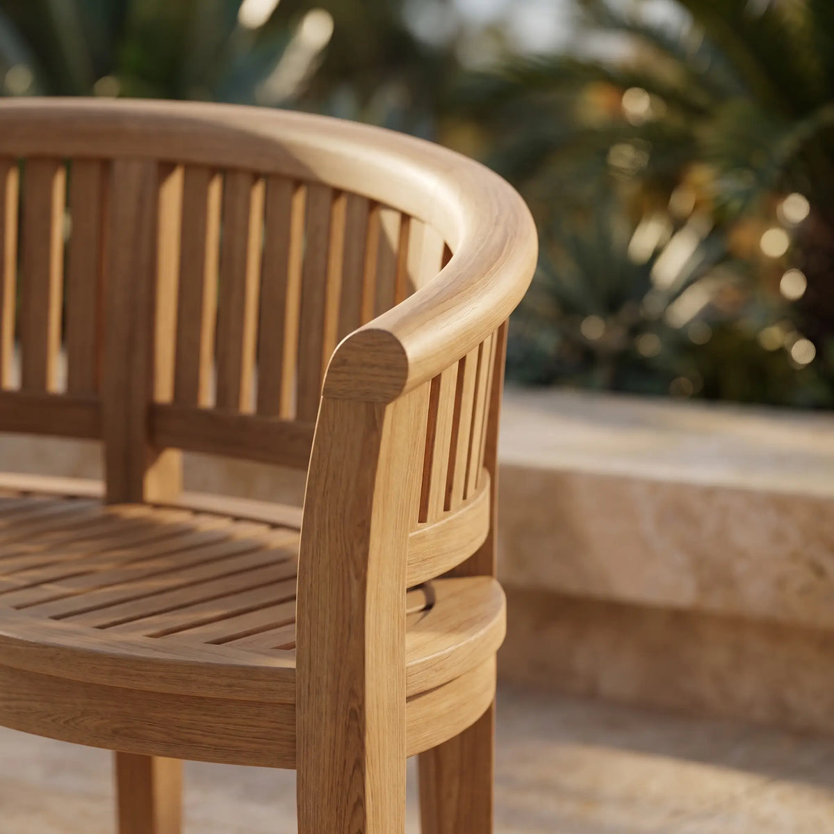 Anderson Teak Curve 3 Seater Bench Extra Thick Wood