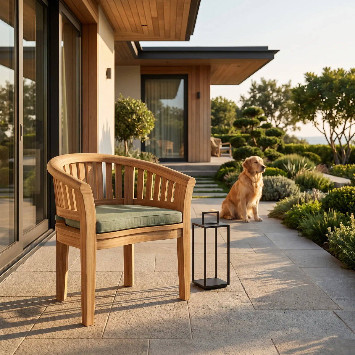 Anderson Teak Curve Armchair Extra Thick Wood
