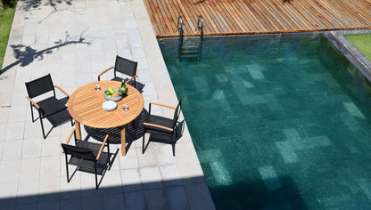 Amazonia Oldbury Eucalyptus Round Outdoor Dining Table, 47 Inch