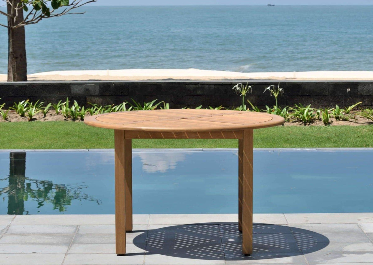Amazonia Oldbury Eucalyptus Round Outdoor Dining Table, 47 Inch