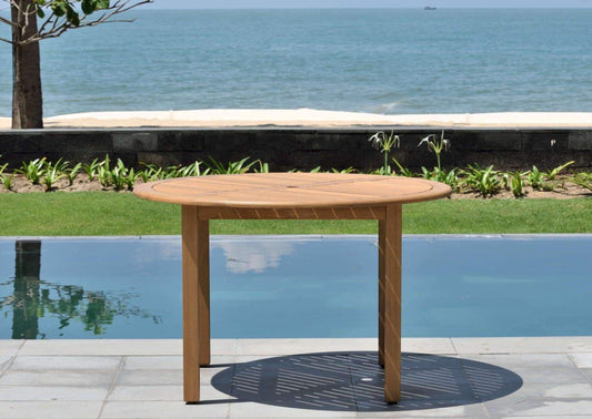 Amazonia Oldbury Eucalyptus Round Outdoor Dining Table, 47 Inch