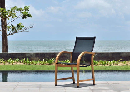 Amazonia Manhattan Outdoor Dining Armchairs, Black, Set of 4