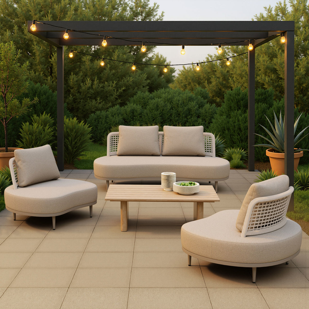 Duna Outdoor Patio Coffee Table, Natural