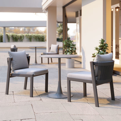 Horizon Outdoor Patio Dining Chair, Set of 2, Gray