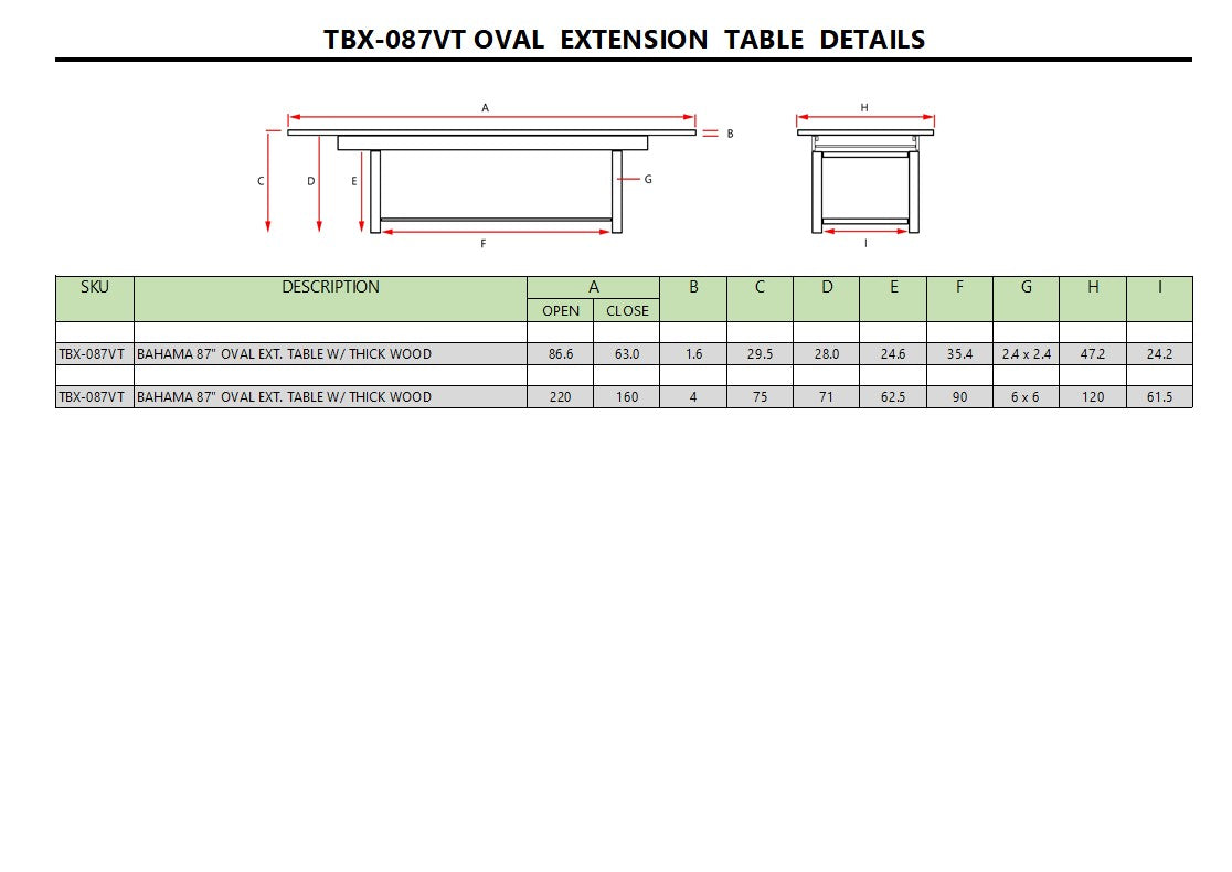 Anderson Teak Bahama 87" Oval Extension Table Extra Thick Wood