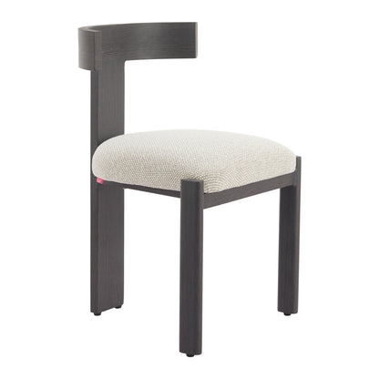Tiana Outdoor Patio Dining Chair, Black & Beige