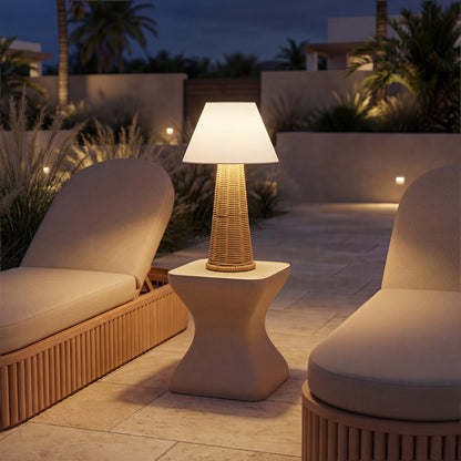 Palmia Outdoor Solar Table Lamp, Natural