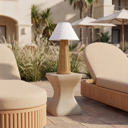 Palmia Outdoor Solar Table Lamp, Natural