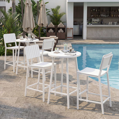 Ren Outdoor Patio Bar Table, White