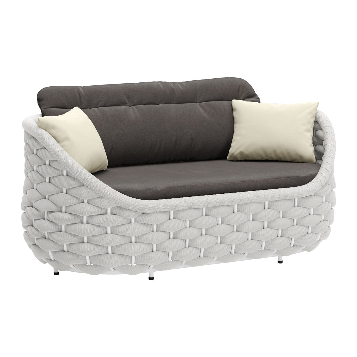 Coral Reef Outdoor Patio Loveseat, Gray