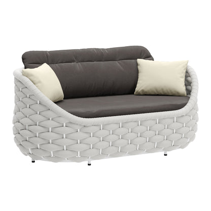 Coral Reef Outdoor Patio Loveseat, Gray