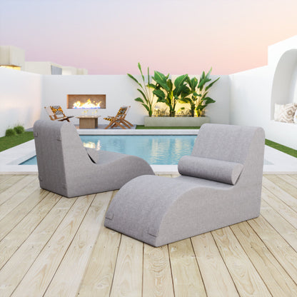Luanda Outdoor Patio Chaise Lounge, Gray