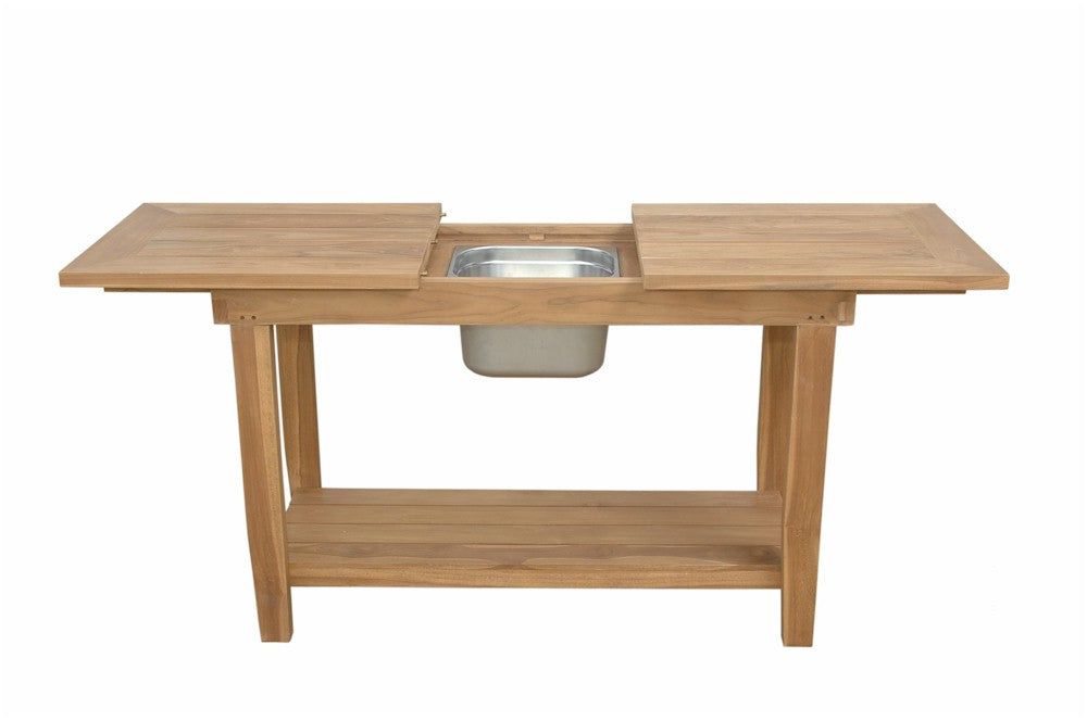 Anderson Teak Nautilus Console Table w/ SS Container