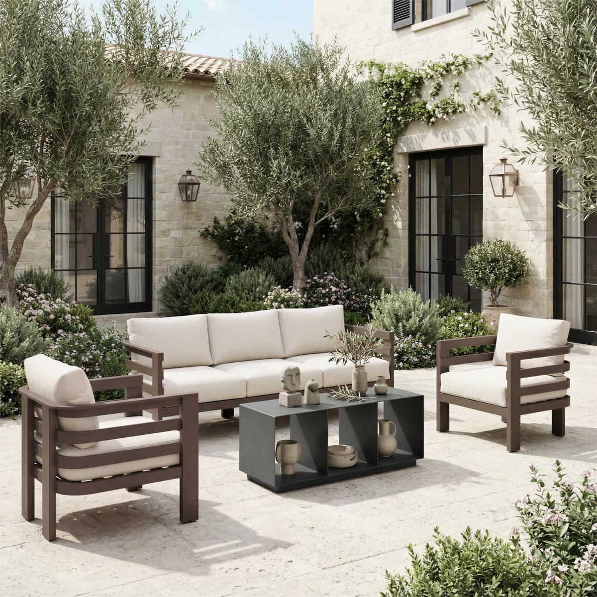 Kokos Outdoor Patio Coffee Table, Charcoal