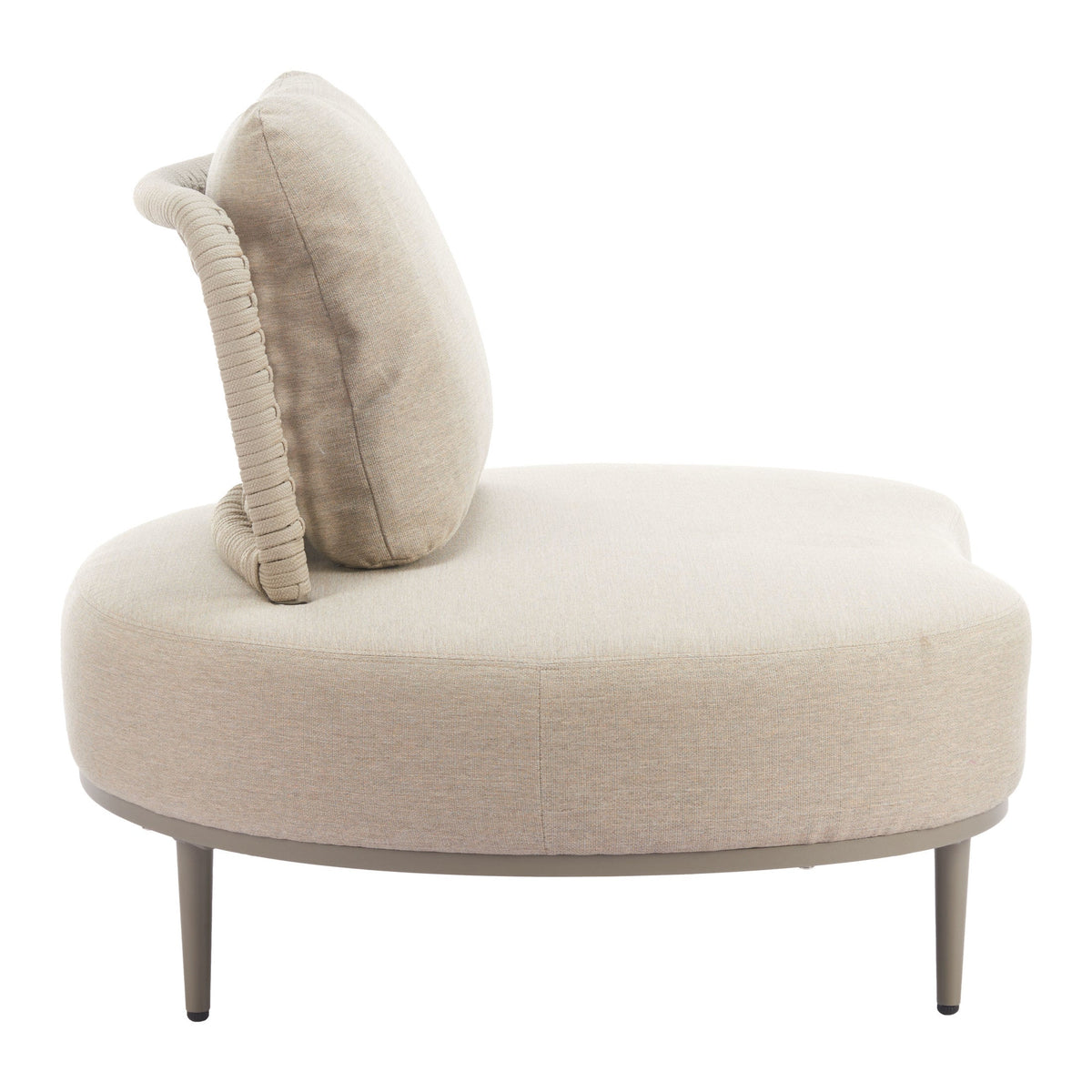 Ruhe Outdoor Patio Accent Chair, Beige