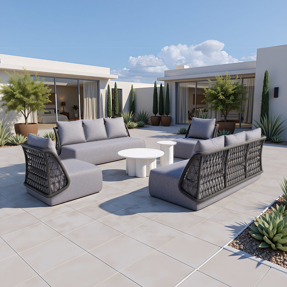 Mekan Outdoor Patio Sofa, Gray