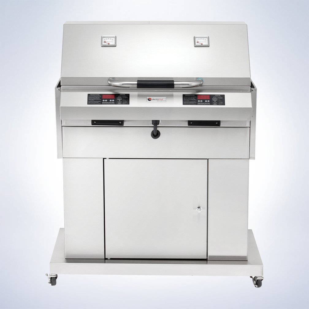 Electri-Chef Ruby 32 inch dual control electric grill, interior view