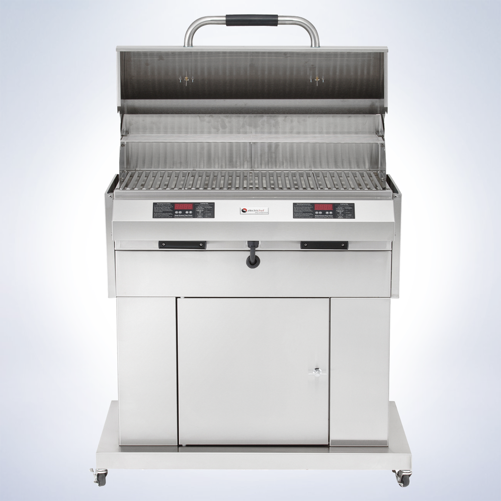 Electri-Chef Ruby 32 inch dual control electric grill, controls
