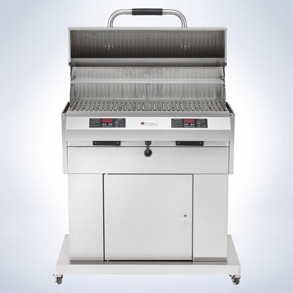 Electri-Chef Ruby 32 inch dual control electric grill, controls
