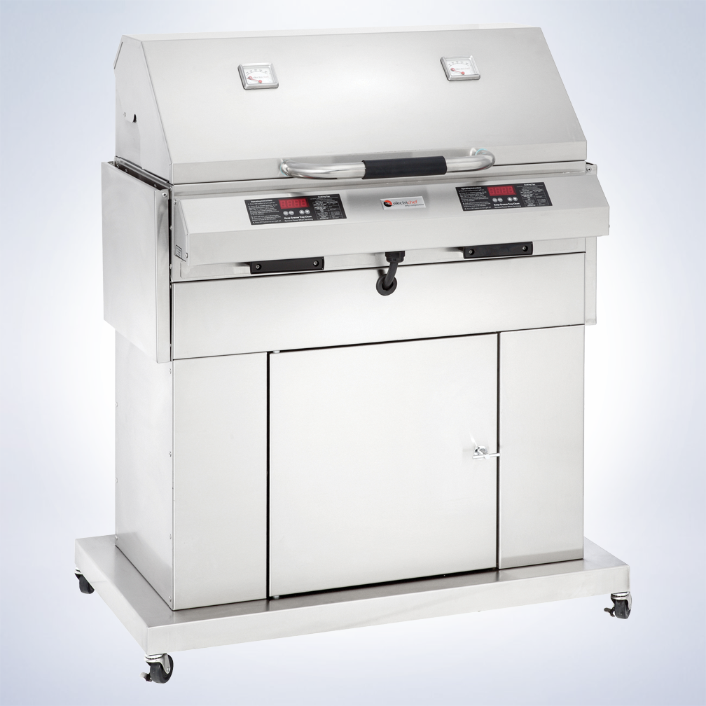 Electri-Chef Ruby 32 inch dual control closed base electric grill, front view