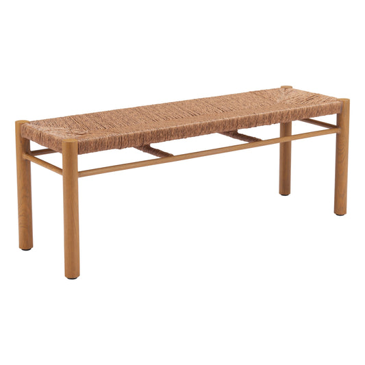 Iska Outdoor Patio Bench, Natural