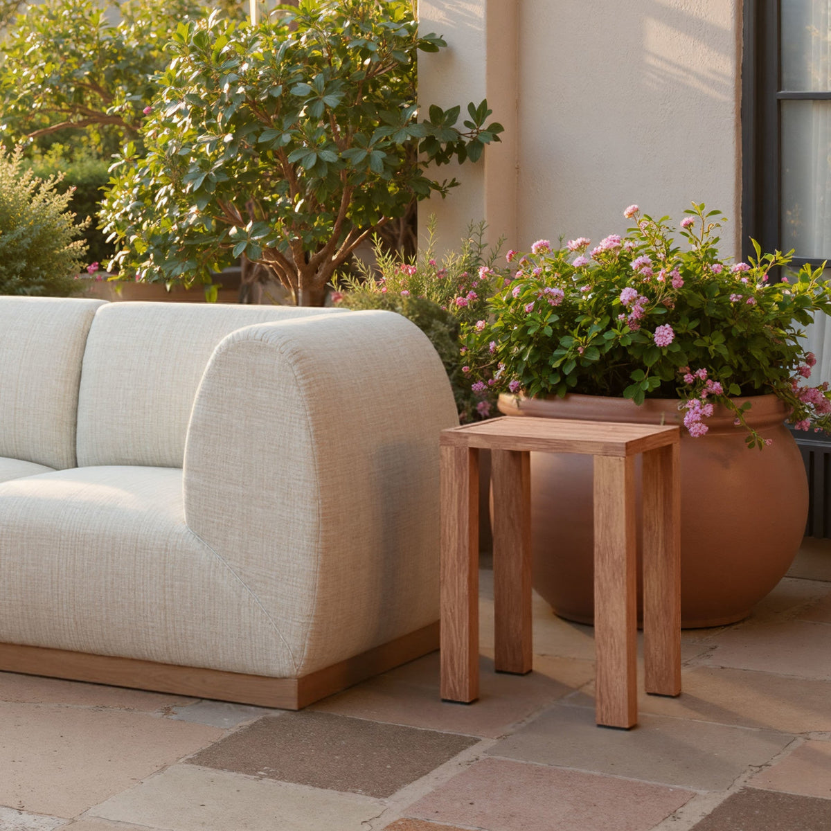 Regels Outdoor Patio Side Table, Natural
