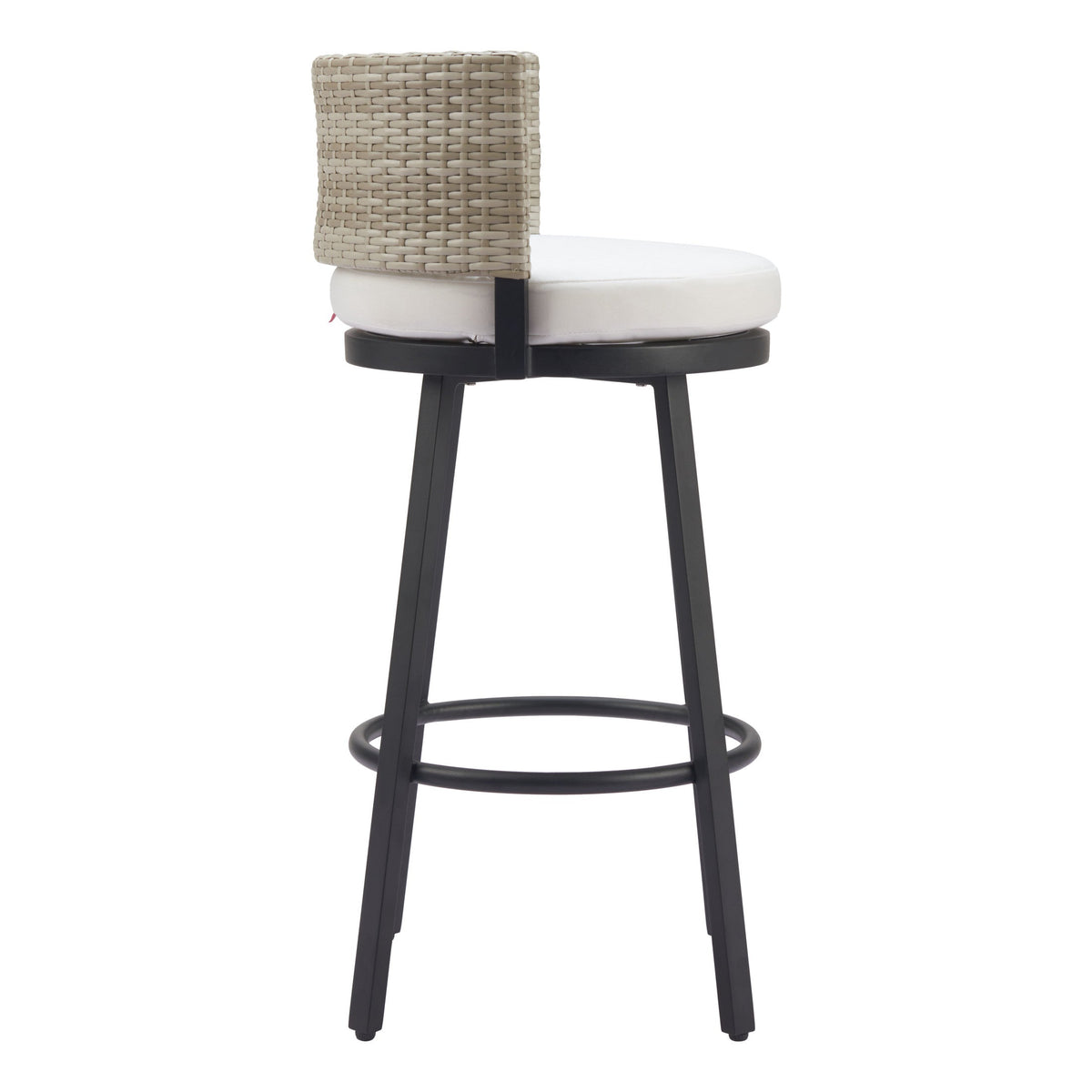 Midnight Wave Outdoor Patio Barstool, White