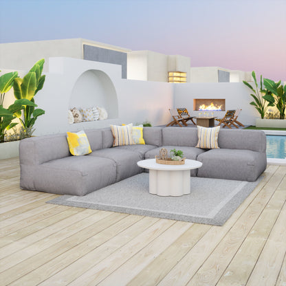 Palmier Outdoor Patio Coffee Table, White