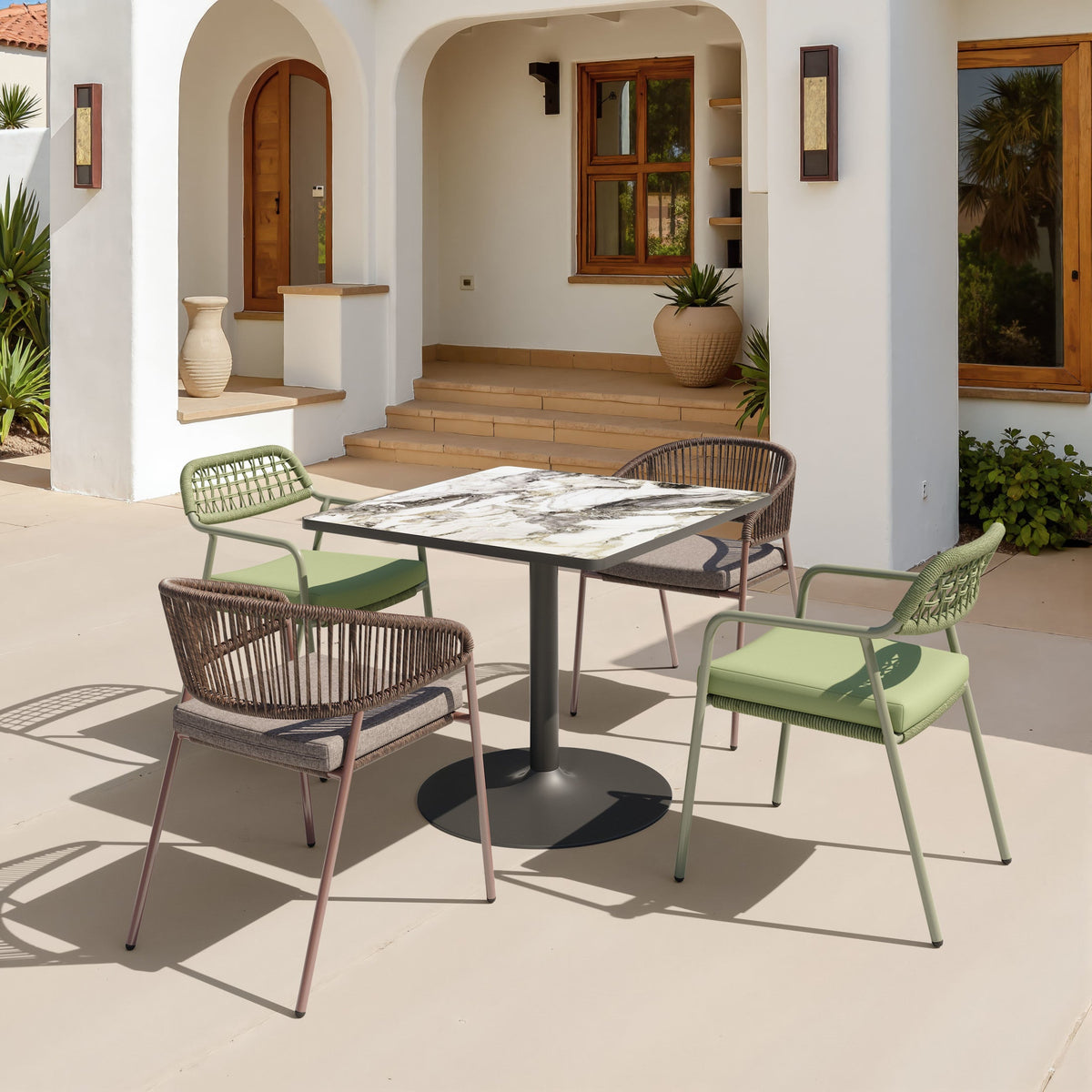 Skye Outdoor Patio Dining Chair, Set of 2, Brown