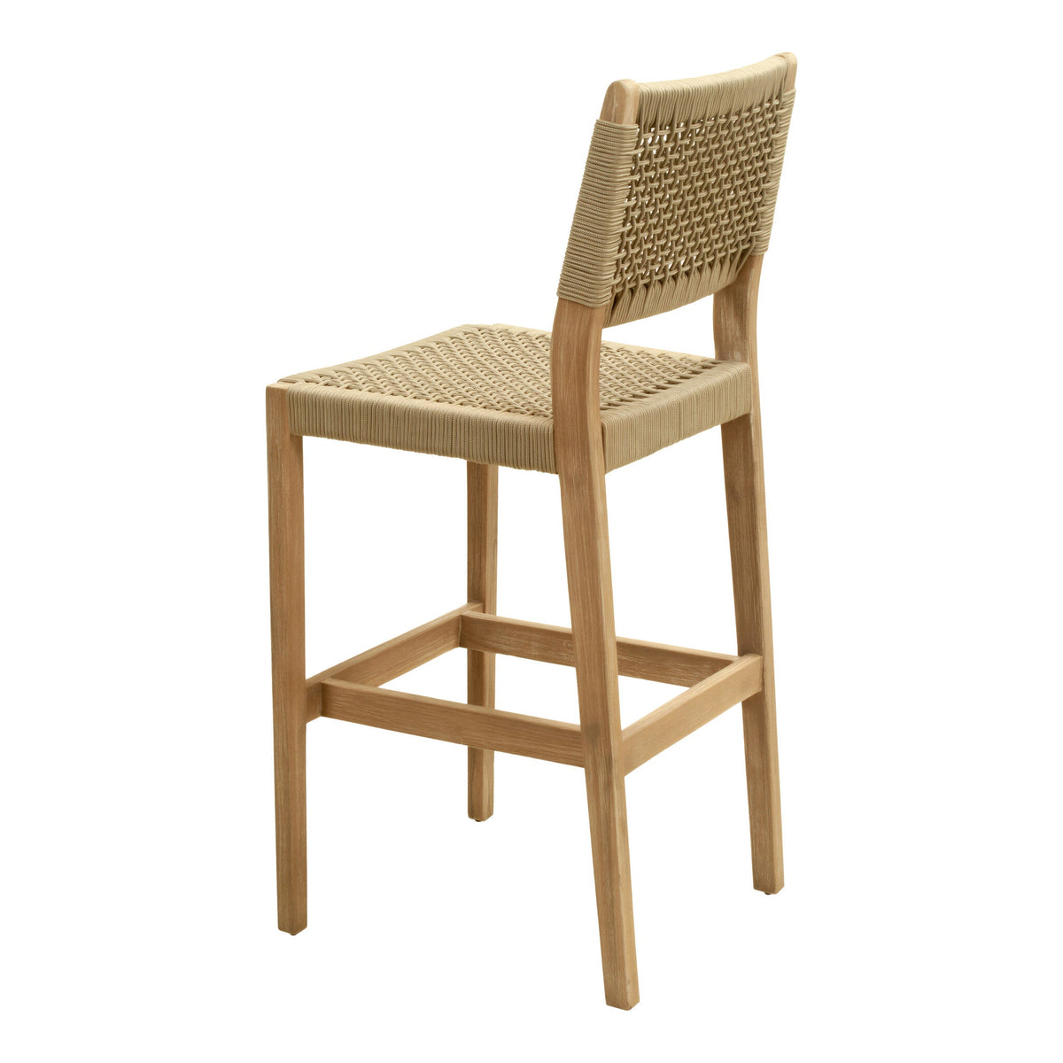 Corde Outdoor Patio Barstool, Beige