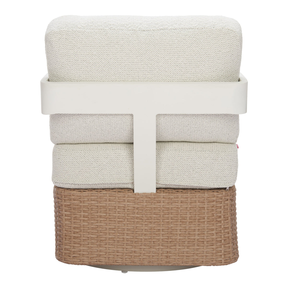 Gelo Outdoor Patio Swivel Chair, White & Brown