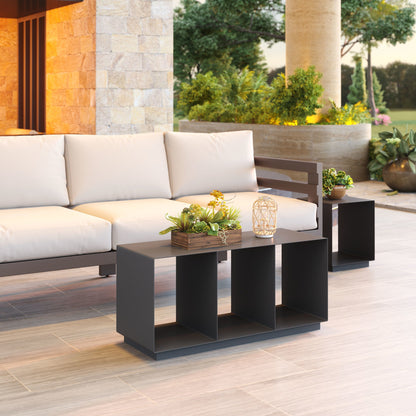 Kokos Outdoor Patio Coffee Table, Charcoal