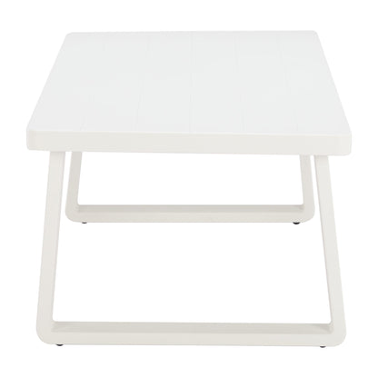 Welt Outdoor Patio Coffee Table, White