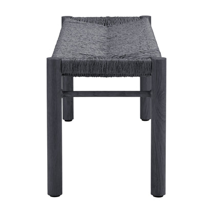 Iska Outdoor Patio Bench, Black