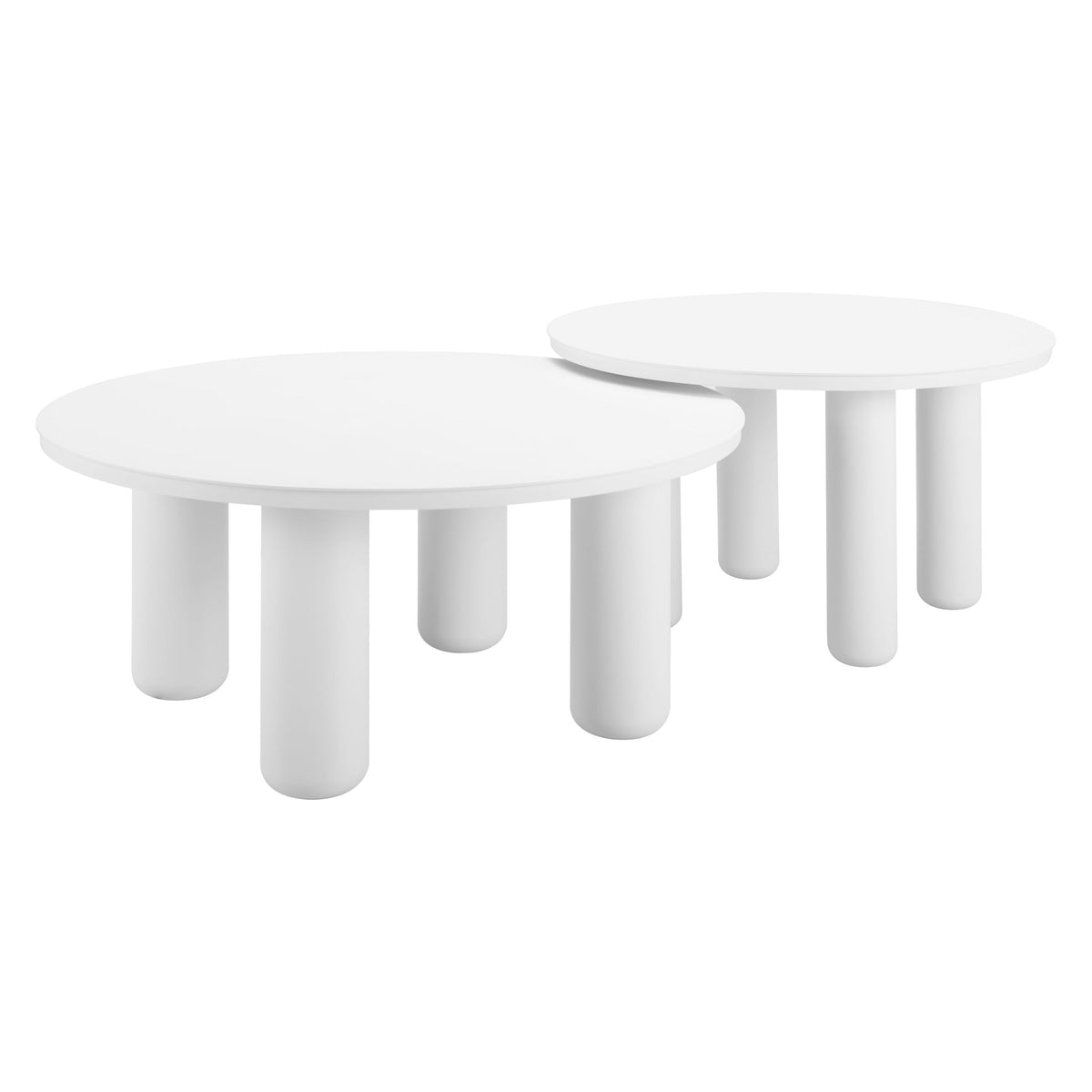 Ola Outdoor Patio Coffee Table Set, 2-Piece, White