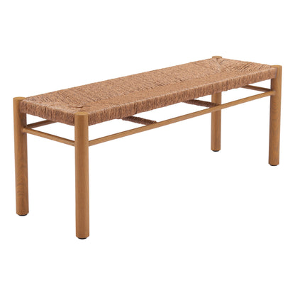 Iska Outdoor Patio Bench, Natural